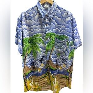 HAWAIIAN PRINT SHORT SLEEVED SHIRT COLOURFUL MENS SZ XXL